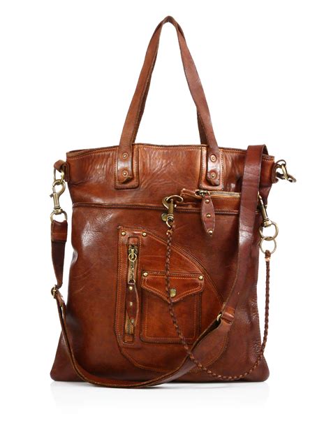 distressed brown leather purse